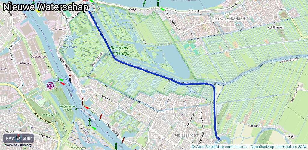 Routenverlauf Nieuwe Waterschap
