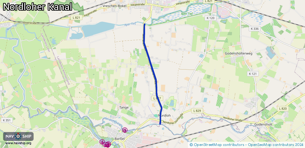 Routenverlauf Nordloher Kanal