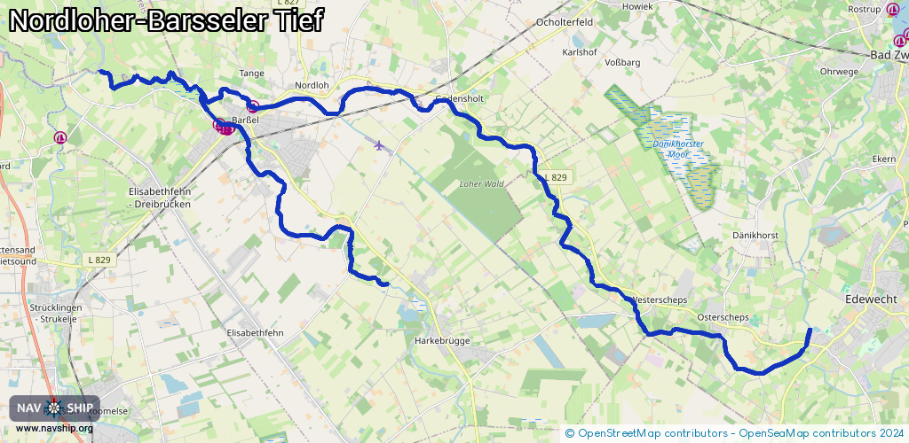 Routenverlauf Nordloher-Barsseler Tief