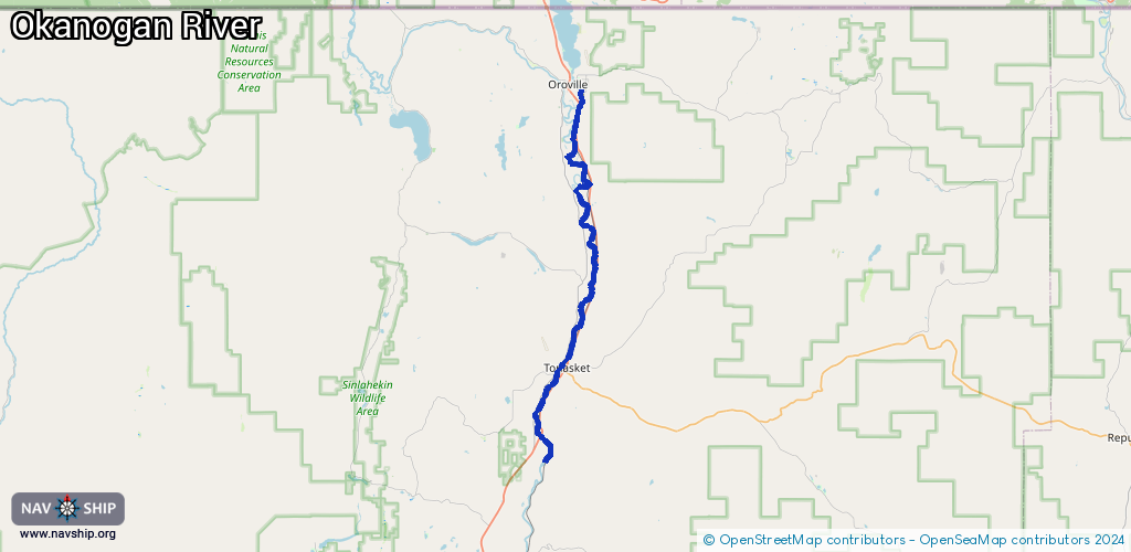 Routenverlauf Okanogan River