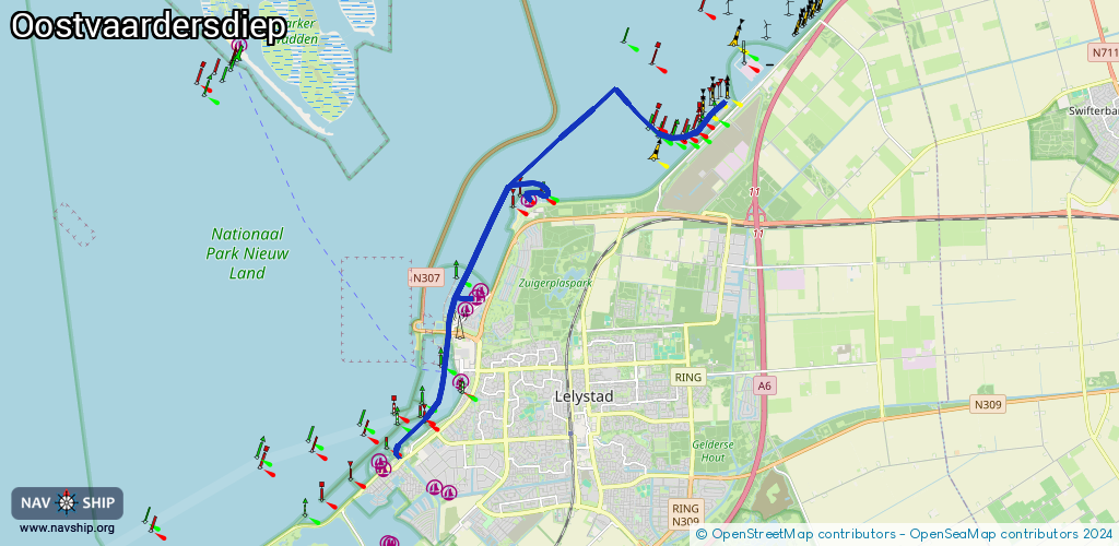 Route Oostvaardersdiep