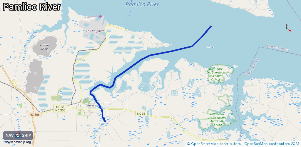 Route Pamlico River