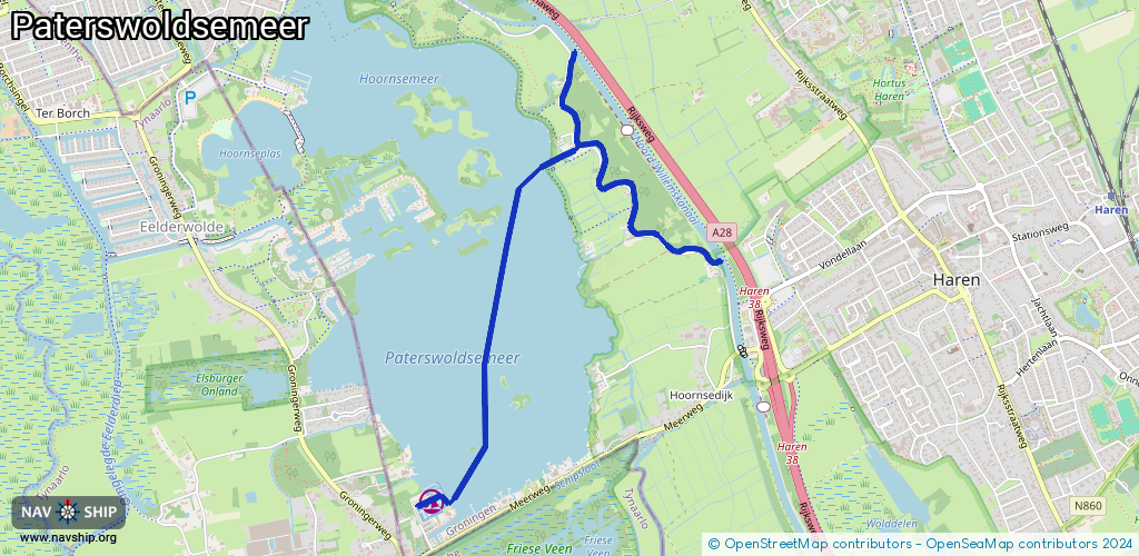 Routenverlauf Paterswoldsemeer