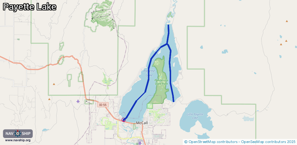 Routenverlauf Payette Lake
