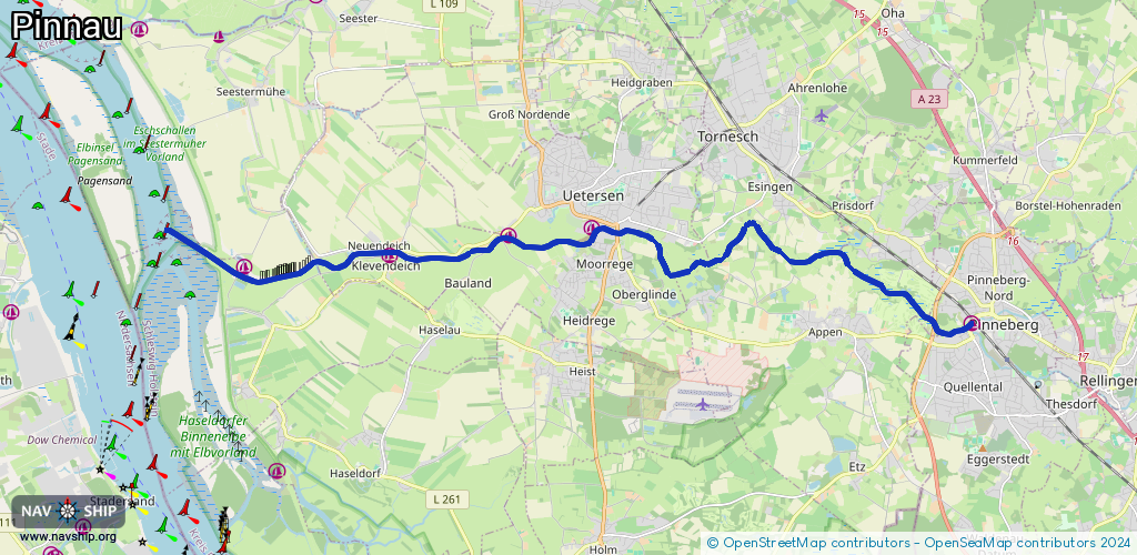 Routenverlauf Pinnau