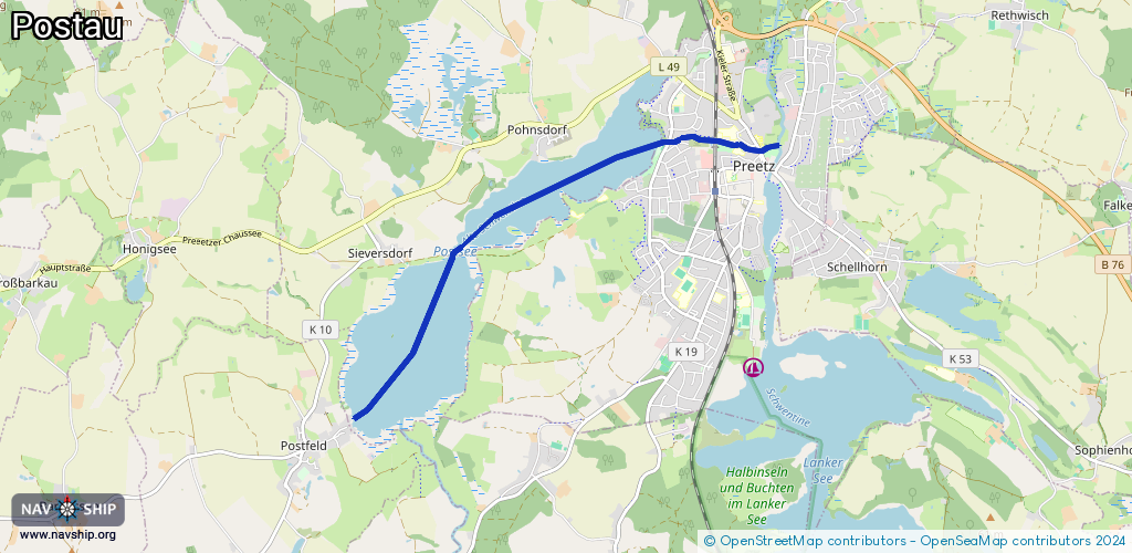 Routenverlauf Postau
