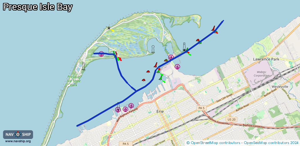 Route Presque Isle Bay