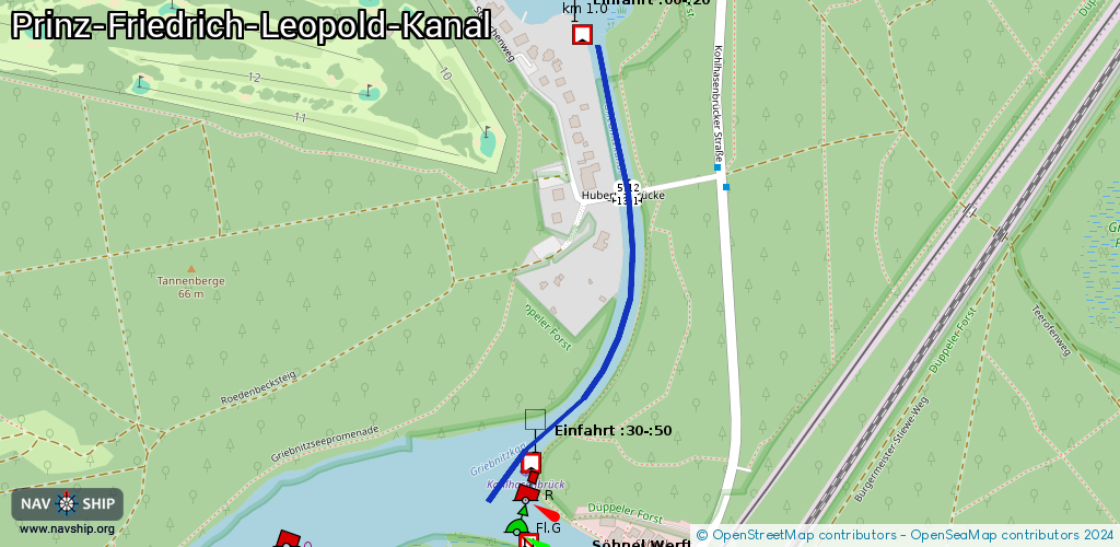 Routenverlauf Prinz-Friedrich-Leopold-Kanal