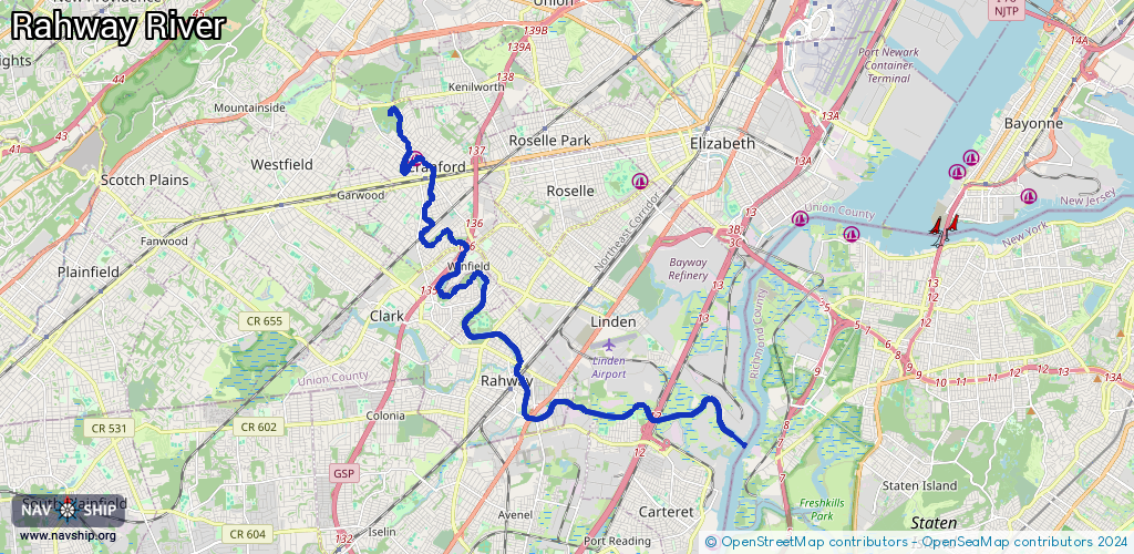 Route Rahway River