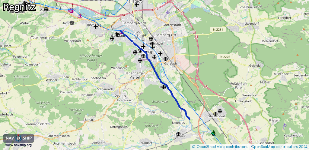 Routenverlauf Regnitz