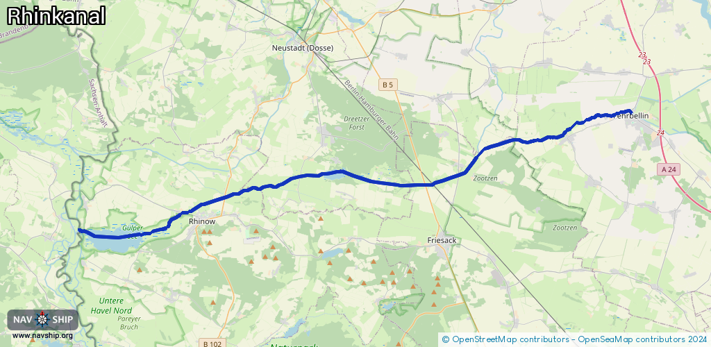 Routenverlauf Rhinkanal