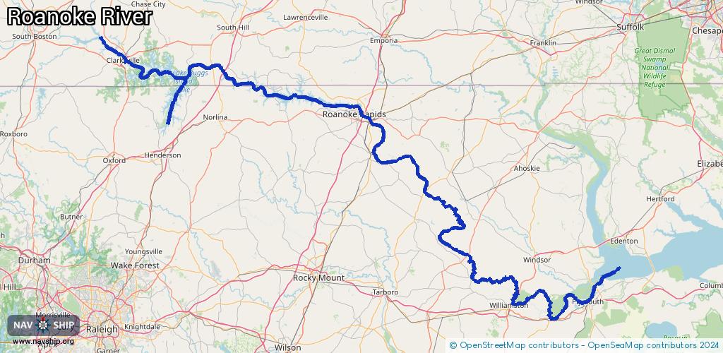 Route Roanoke River
