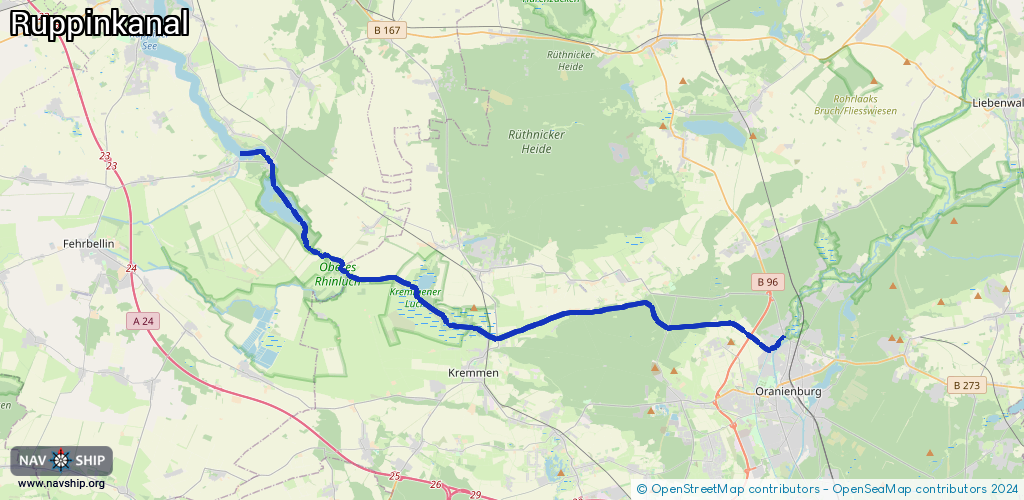 Routenverlauf Ruppinkanal