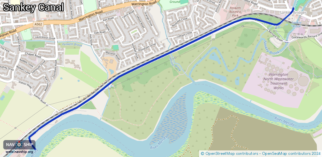 Routenverlauf Sankey Canal
