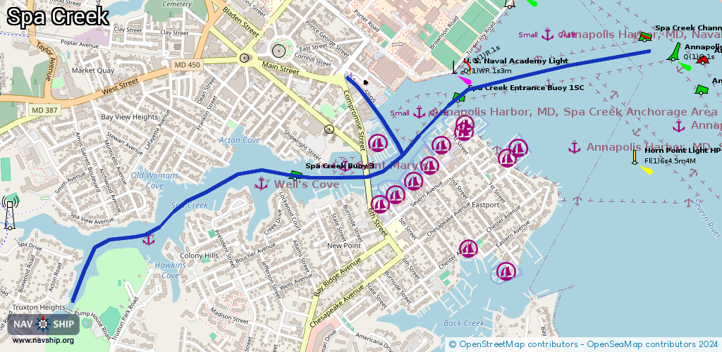 Route Spa Creek
