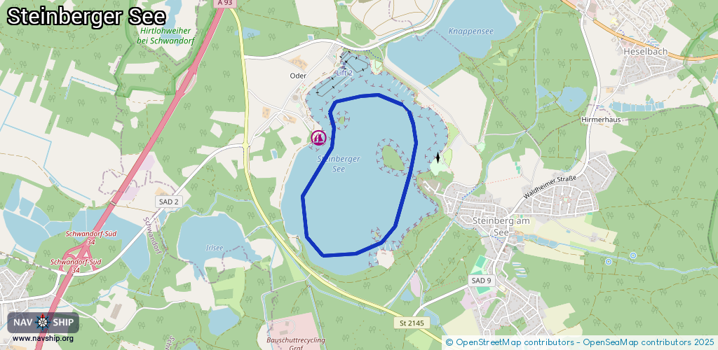 Routenverlauf Steinberger See