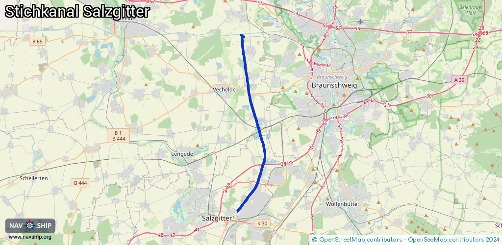 Routenverlauf Stichkanal Salzgitter