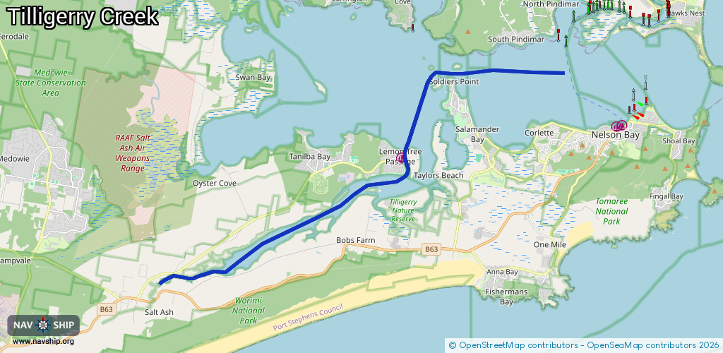 Route Tilligerry Creek