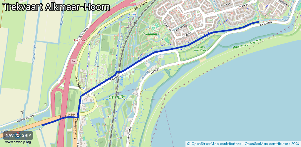 Route Trekvaart Alkmaar-Hoorn