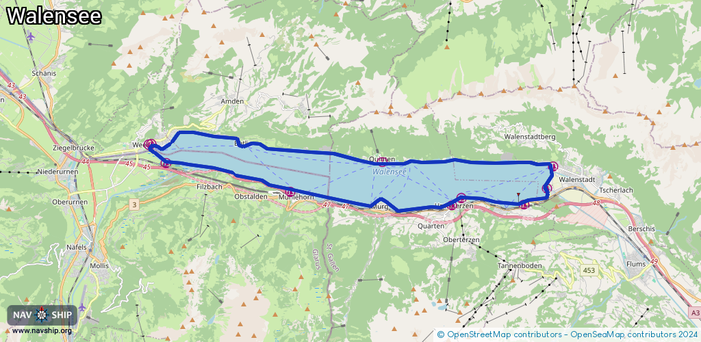 Routenverlauf Walensee