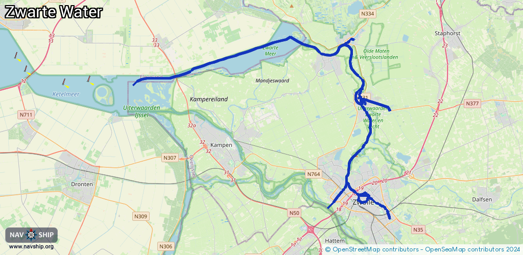 Routenverlauf Zwarte Water